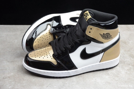 Retro Jordan  007 High Patent 861428 1 NRG 861428-007 Gold Toe 0317